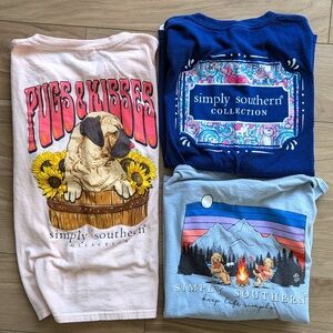 Lot of Simply Southern Girls Youth Large Long Sleeve Tees